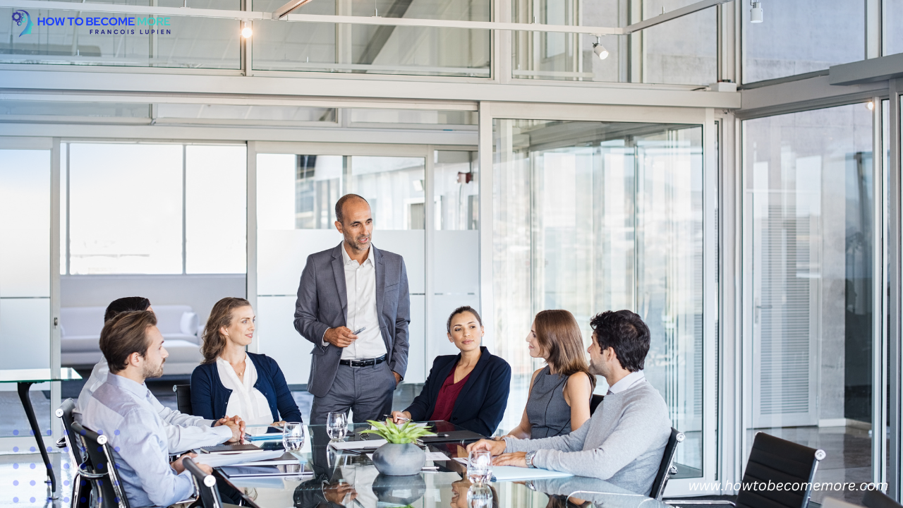 humble leader listening to team members in a meeting, effective leadership with humility